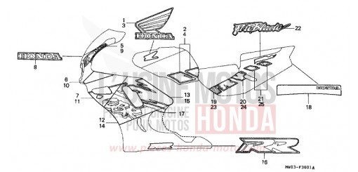 RAYURE/MARQUE (2) CBR900RRP de 1993